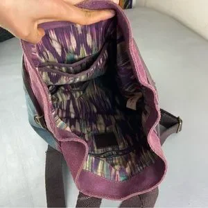Lucky Brand Fillmore drawstring purple suede and denim canvas backpack Lucky Brand | Bags | Lucky Brand Fillmore Drawstring Purple  main image 4
